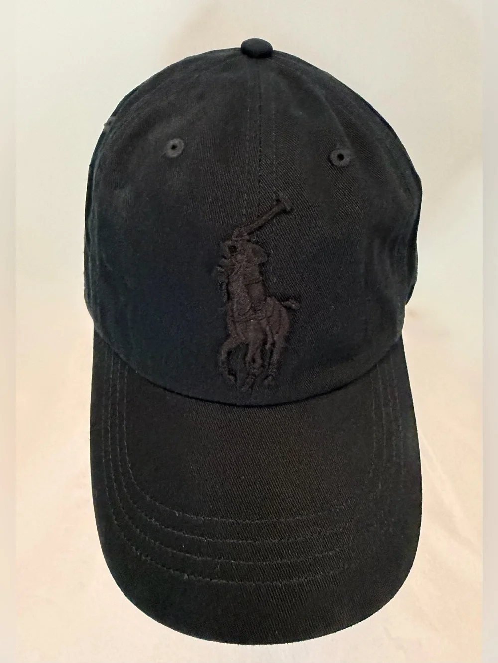 Polo Ralph Lauren Big Pony Tonal Black Baseball Cap Hat Unisex - NWT